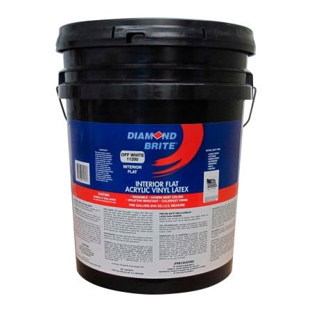 Diamond Brite Interior Paint, Flat, White, 5 gal 11200-5